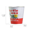 Turtle Wax Decorative Metal Trash Bin Waste Basket - 11.25" x 10.5"